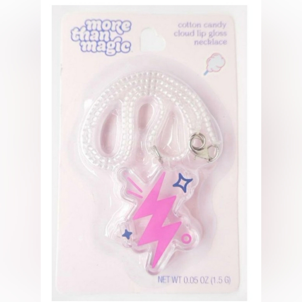 More Than Magic Cotton Candy Cloud Lip Gloss Necklace - Lightning Bolt